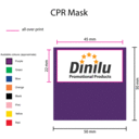 CPR face shield in soft bag with custom woven label image