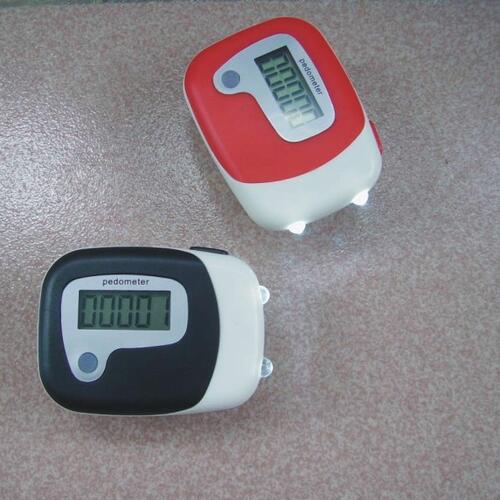 Pedometer with search light, custom-printed image